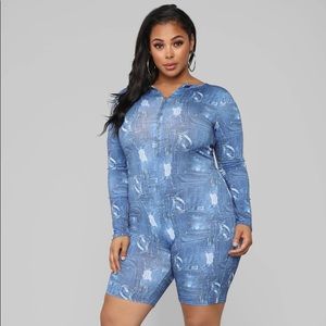 Fashion Nova-Don’t Stress Me Out Romper-3X-Blue